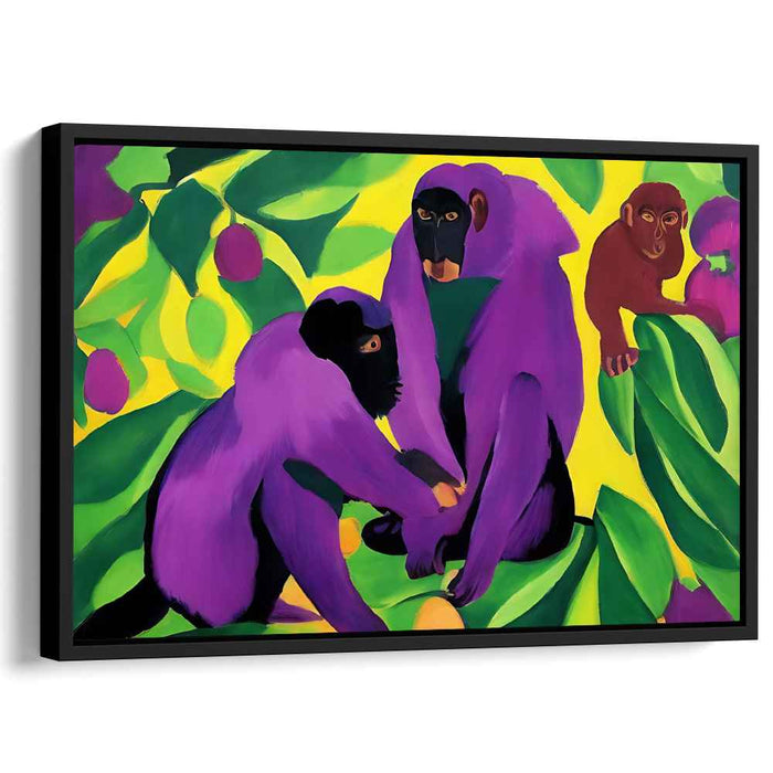 Jungle Rhythm Trio: Vibrant Monkey Trio Canvas Art Print