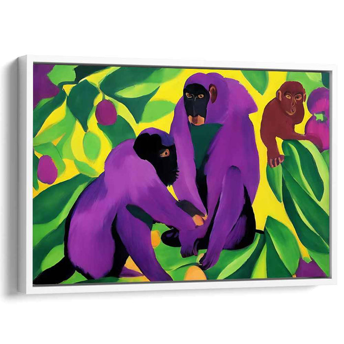 Jungle Rhythm Trio: Vibrant Monkey Trio Canvas Art Print