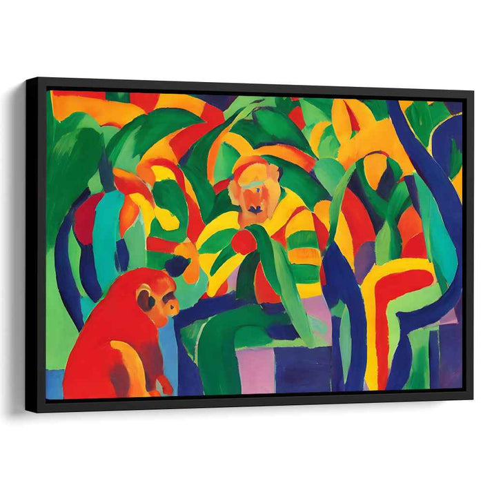 Tropical Jungle Monkeys: Vibrant Fauvist Canvas Art Print