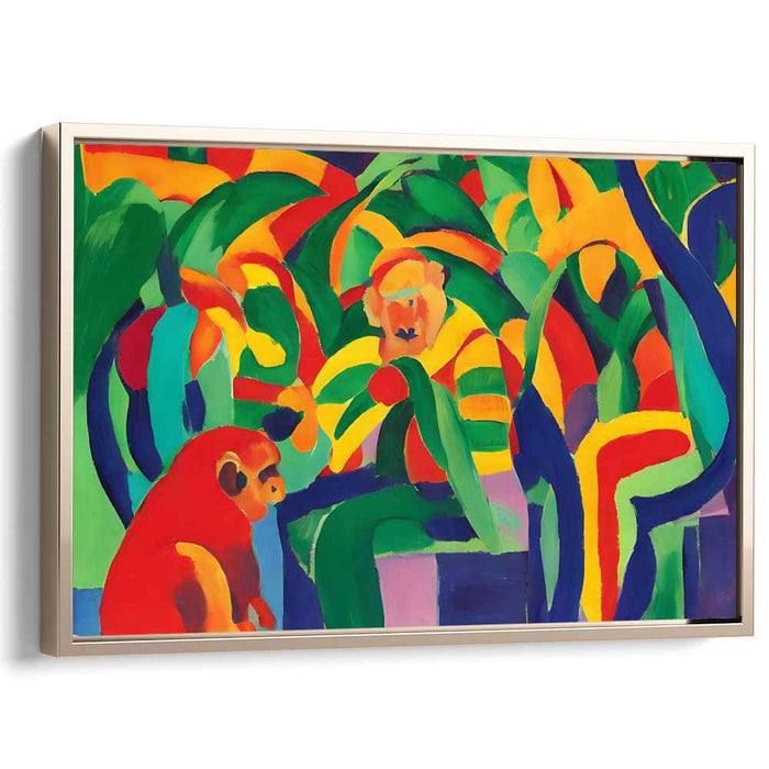 Tropical Jungle Monkeys: Vibrant Fauvist Canvas Art Print