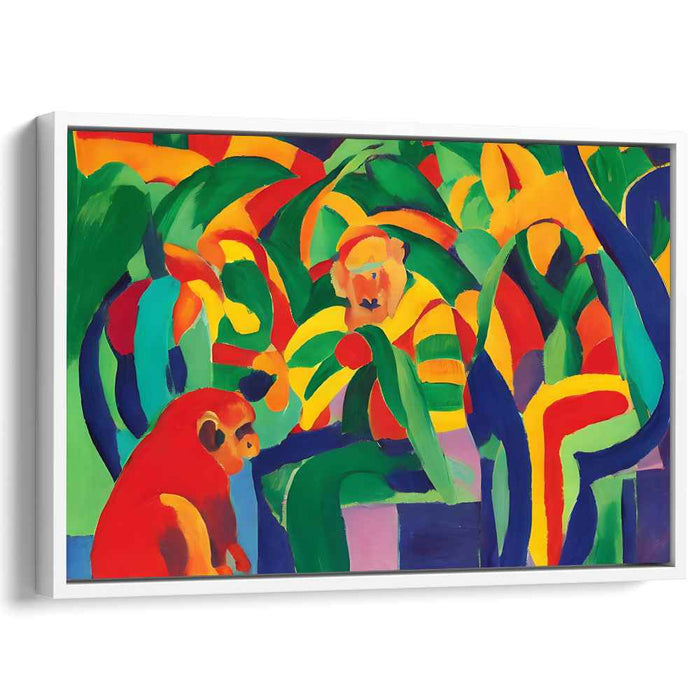 Tropical Jungle Monkeys: Vibrant Fauvist Canvas Art Print