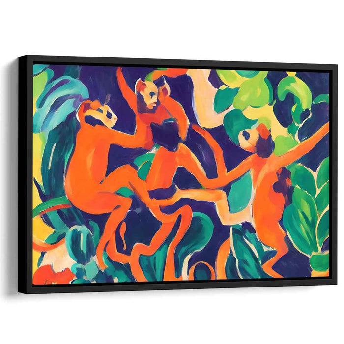 Wild Fauve Canopy: Vibrant Fauvist Jungle Scene Canvas Art Print