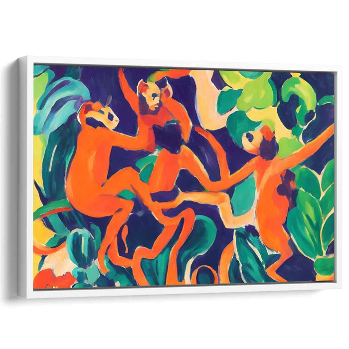 Wild Fauve Canopy: Vibrant Fauvist Jungle Scene Canvas Art Print