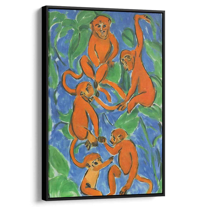 Jungle Jamboree: Playful Monkeys Amidst Verdant Foliage Canvas Art