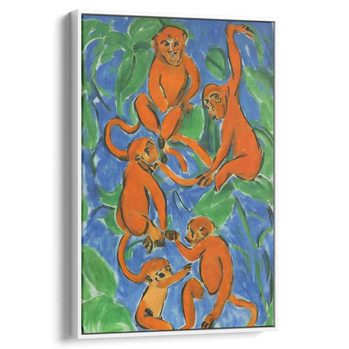 Jungle Jamboree: Playful Monkeys Amidst Verdant Foliage Canvas Art