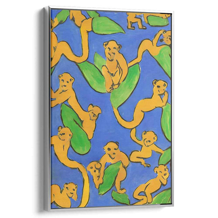 Tropical Sonata: Vibrant Blue Jungle Canvas Art Print