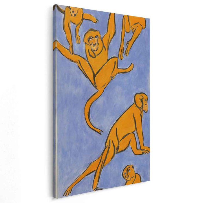 Wild Primate Impressions: Expressionist Monkey Canvas Art Print