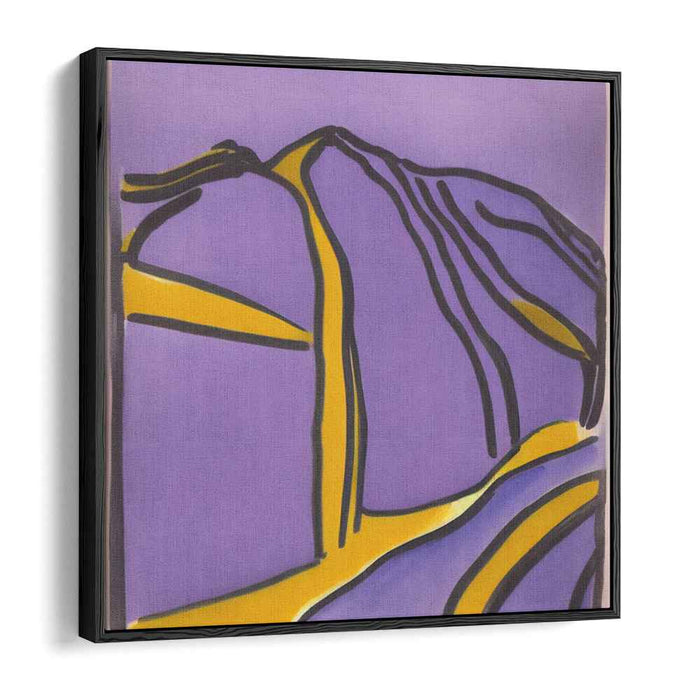 Twilight Dance of Colors: Abstract Purple and Yellow Landscape Canvas Art Print