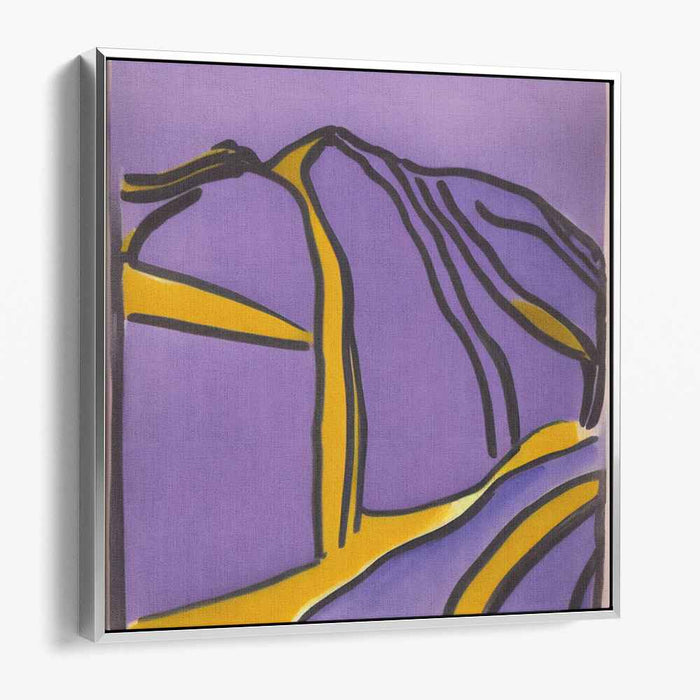 Twilight Dance of Colors: Abstract Purple and Yellow Landscape Canvas Art Print