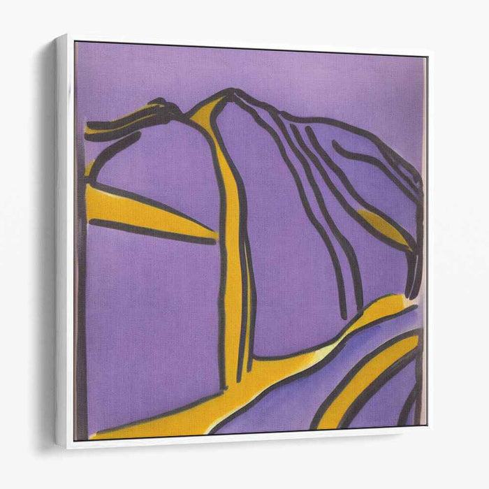 Twilight Dance of Colors: Abstract Purple and Yellow Landscape Canvas Art Print