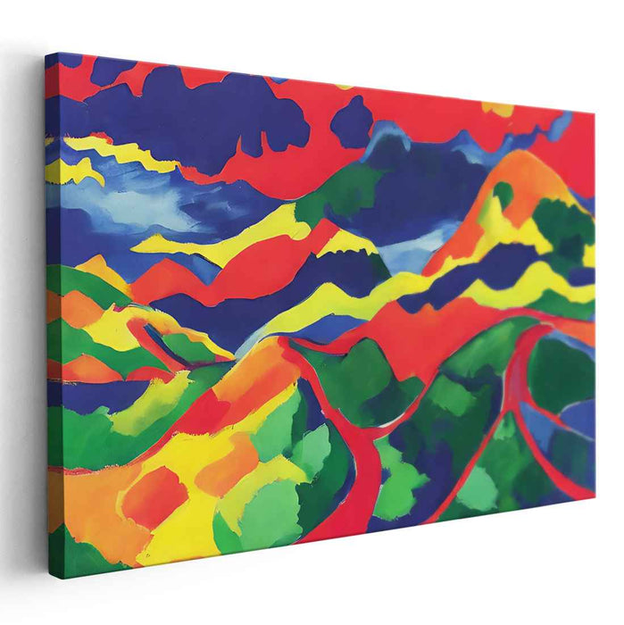 Fauvist Spirit Dance: Abstract Fauvist Landscape Canvas Art Print