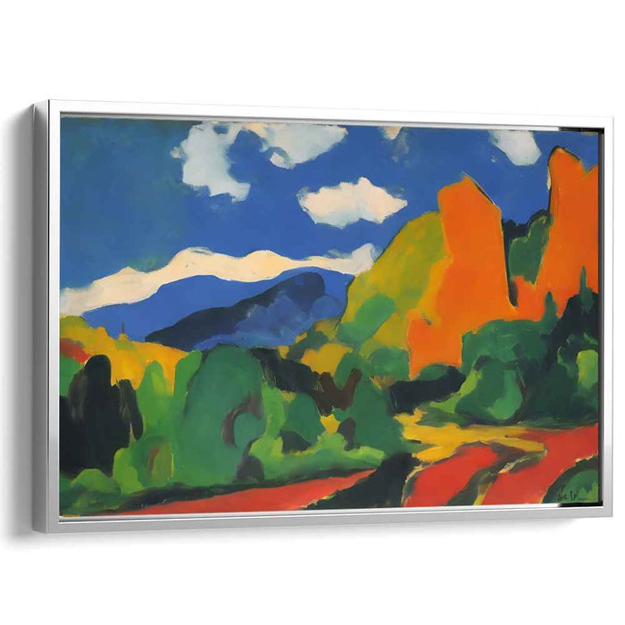 Vivid Range Vista: Fauvist Hills and Mountains Canvas Art Print