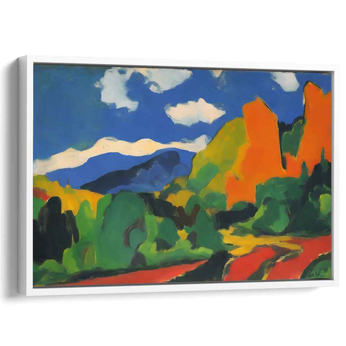 Vivid Range Vista: Fauvist Hills and Mountains Canvas Art Print