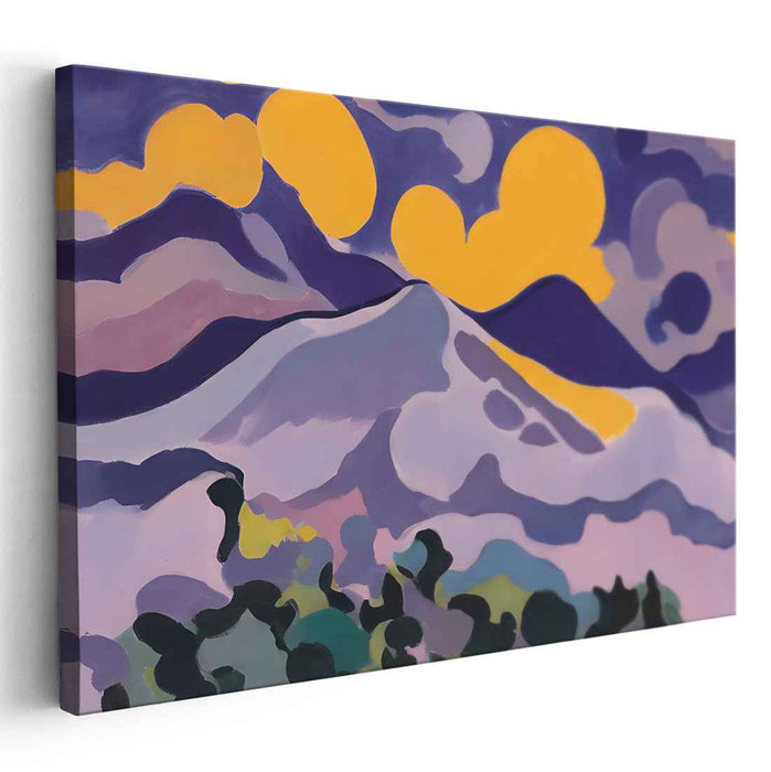 Pastel Horizon Shift: Abstract Landscape in Pastel Hues Canvas Art Print