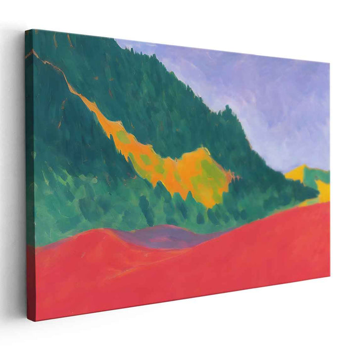 Radiant Hillside: Bold Fauvist Landscape Canvas Art Print