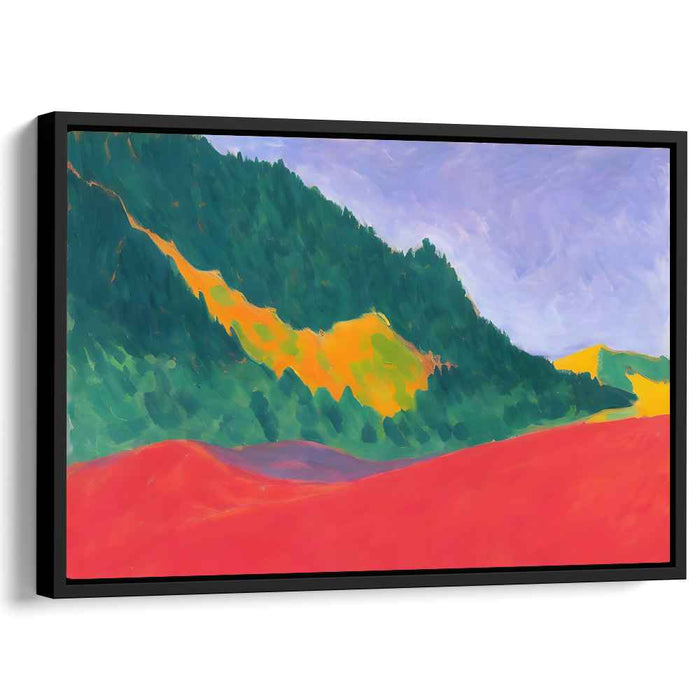 Radiant Hillside: Bold Fauvist Landscape Canvas Art Print