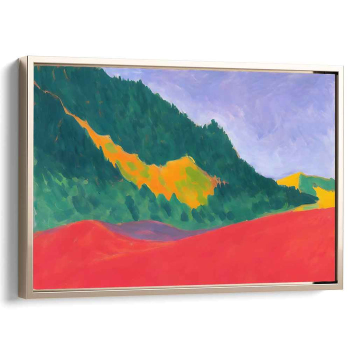 Radiant Hillside: Bold Fauvist Landscape Canvas Art Print