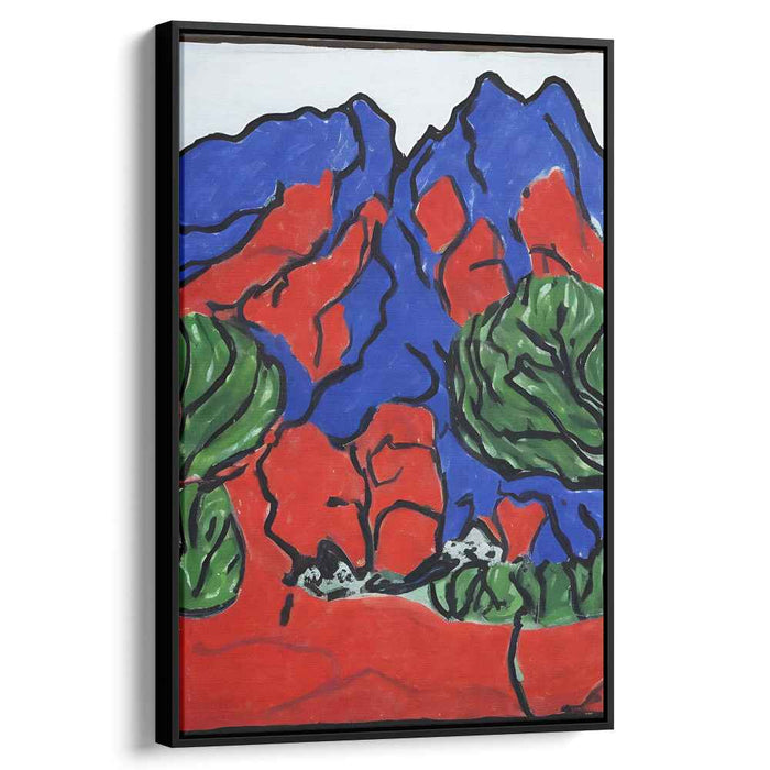 Crimson Peaks and Verdant Valleys: Expressive Landscape Canvas Art