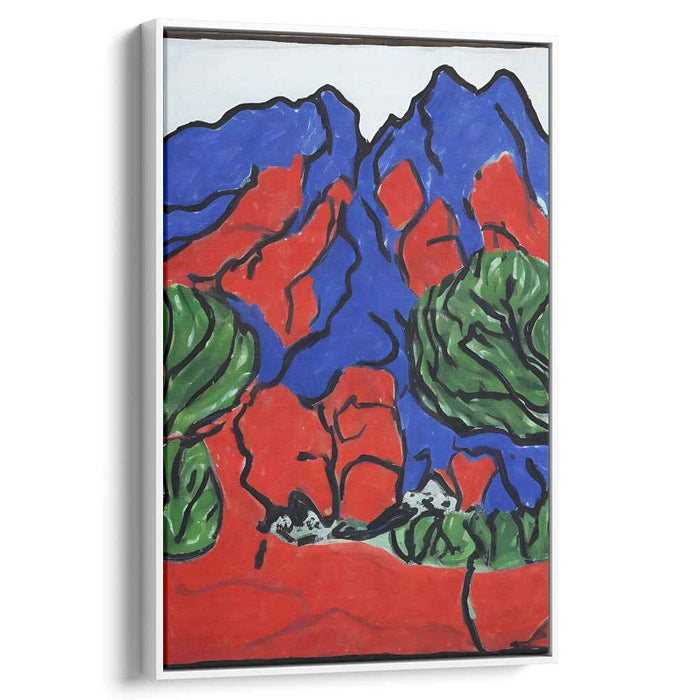 Crimson Peaks and Verdant Valleys: Expressive Landscape Canvas Art