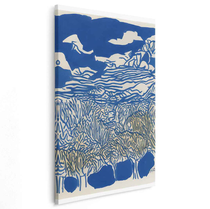 Serene Blue: Abstract Landscape Canvas Art