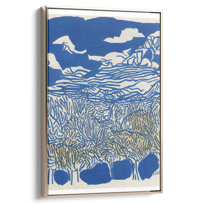 Serene Blue: Abstract Landscape Canvas Art