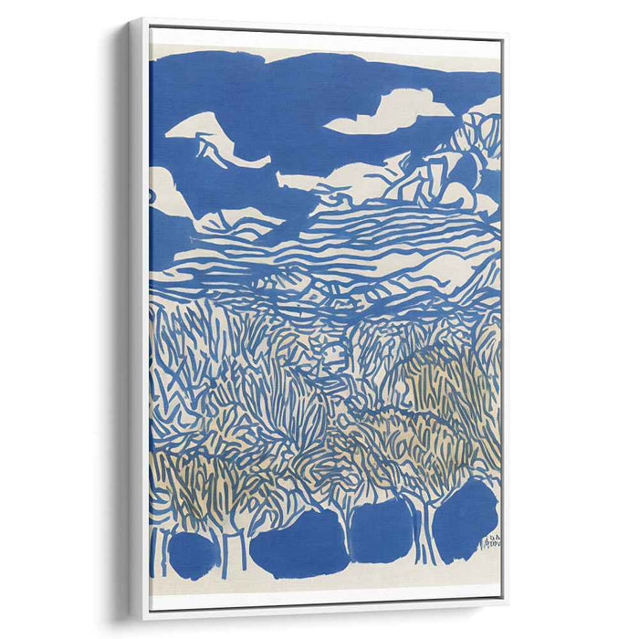Serene Blue: Abstract Landscape Canvas Art