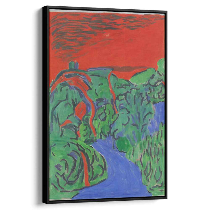 Emerald Echoes Dance Wildly: Expressionist Landscape with Vibrant Greens and Blues