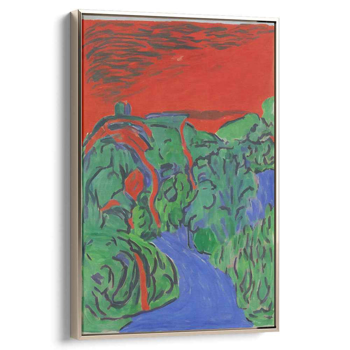 Emerald Echoes Dance Wildly: Expressionist Landscape with Vibrant Greens and Blues