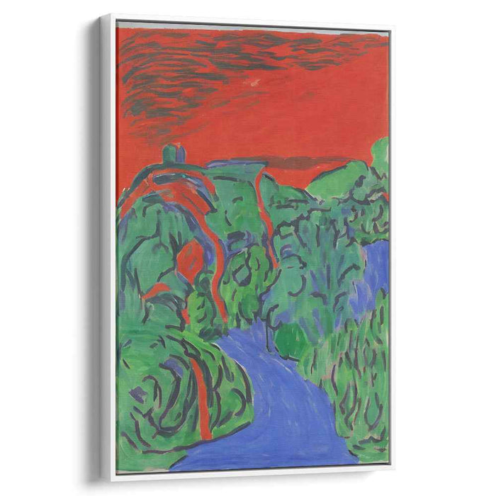 Emerald Echoes Dance Wildly: Expressionist Landscape with Vibrant Greens and Blues