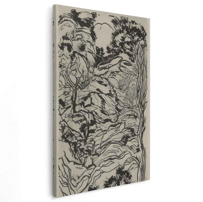 Silhouette of Eden: A Sylvan Landscape in Ink