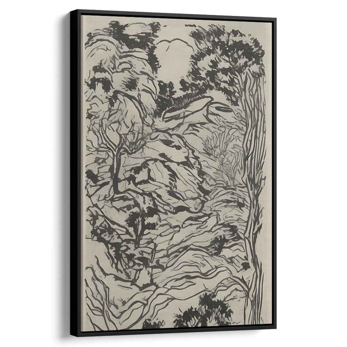 Silhouette of Eden: A Sylvan Landscape in Ink