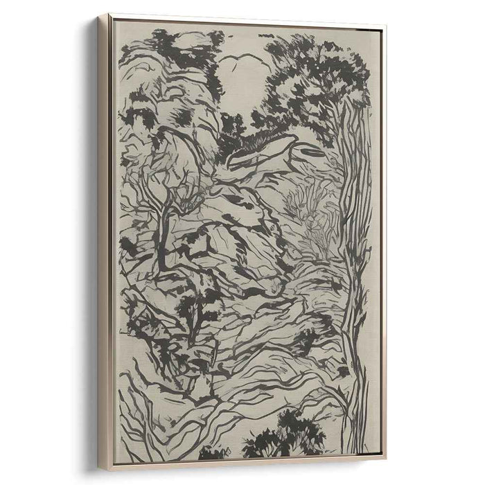 Silhouette of Eden: A Sylvan Landscape in Ink