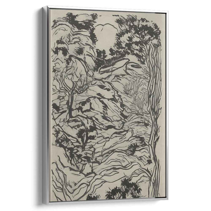 Silhouette of Eden: A Sylvan Landscape in Ink