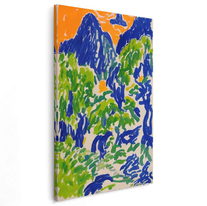 Wild Peak Pursuit: Fauvist Mountain Landscape Canvas Art Print