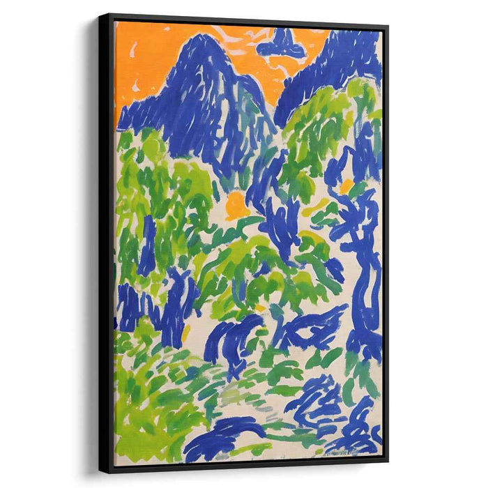 Wild Peak Pursuit: Fauvist Mountain Landscape Canvas Art Print
