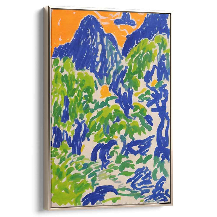 Wild Peak Pursuit: Fauvist Mountain Landscape Canvas Art Print