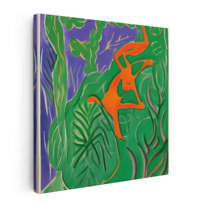 Tropical Leap: Vivid Dance of Colors and Shapes Canvas Art