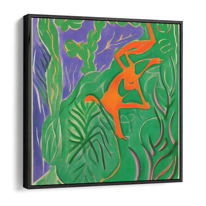 Tropical Leap: Vivid Dance of Colors and Shapes Canvas Art