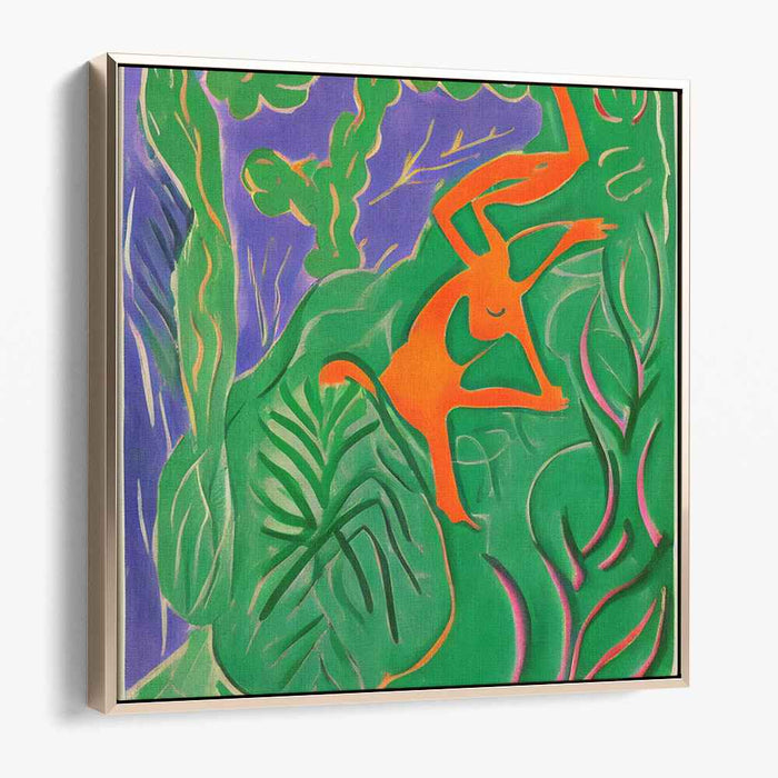 Tropical Leap: Vivid Dance of Colors and Shapes Canvas Art