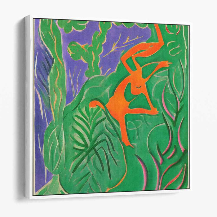 Tropical Leap: Vivid Dance of Colors and Shapes Canvas Art