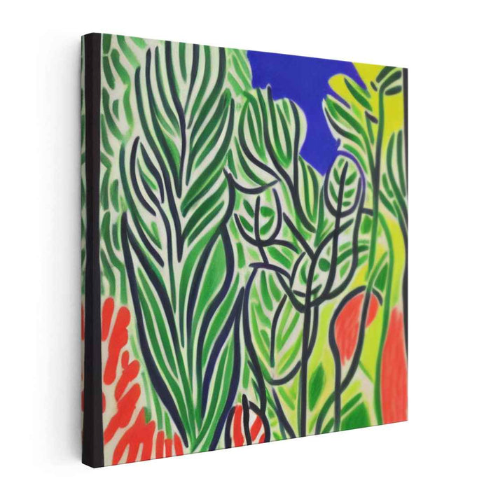 Vibrant Jungle Reverie: A Fauvist-Inspired Tropical Garden Canvas Art