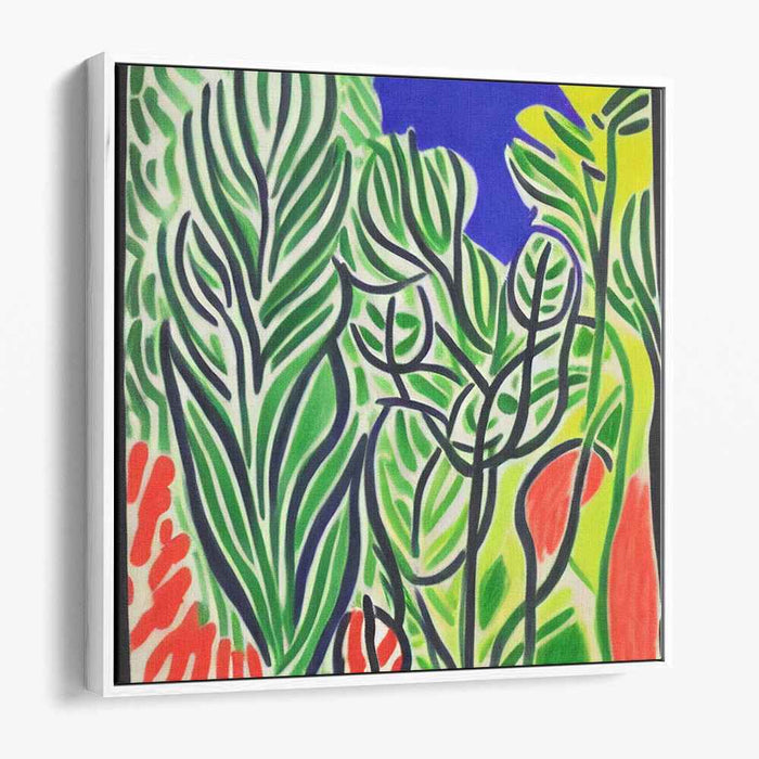 Vibrant Jungle Reverie: A Fauvist-Inspired Tropical Garden Canvas Art