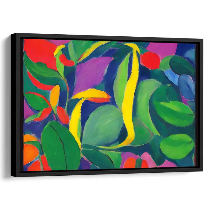 Fleeting Garden Whispers: Vibrant Fauvist Botanical Canvas Art Print