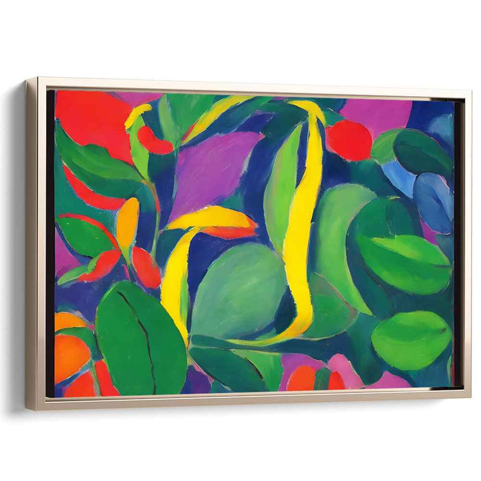 Fleeting Garden Whispers: Vibrant Fauvist Botanical Canvas Art Print