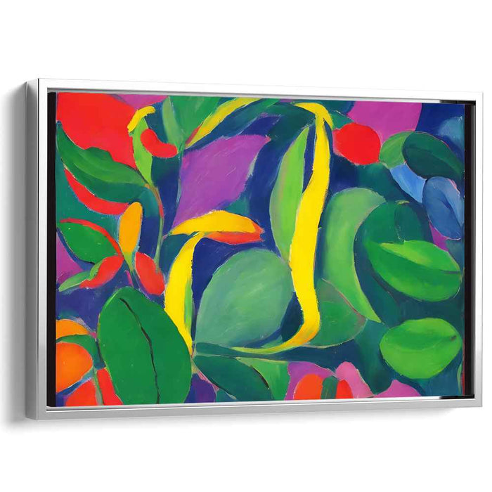 Fleeting Garden Whispers: Vibrant Fauvist Botanical Canvas Art Print