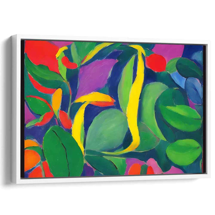 Fleeting Garden Whispers: Vibrant Fauvist Botanical Canvas Art Print