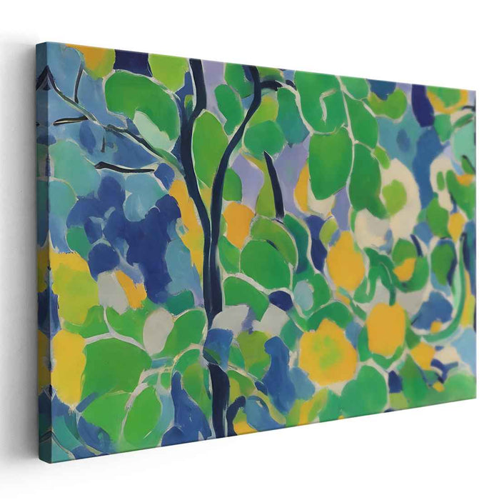 Leafy Sonata: A Symphony of Foliage - Vibrant Abstract Forest Canvas Art