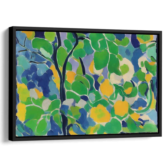 Leafy Sonata: A Symphony of Foliage - Vibrant Abstract Forest Canvas Art
