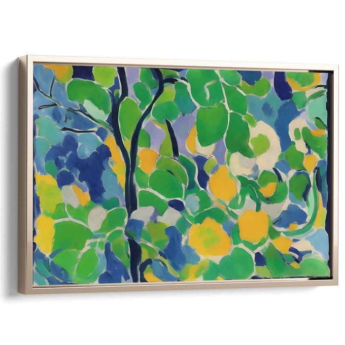 Leafy Sonata: A Symphony of Foliage - Vibrant Abstract Forest Canvas Art
