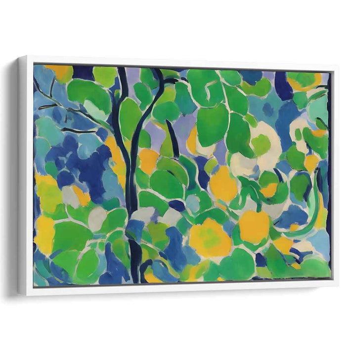 Leafy Sonata: A Symphony of Foliage - Vibrant Abstract Forest Canvas Art